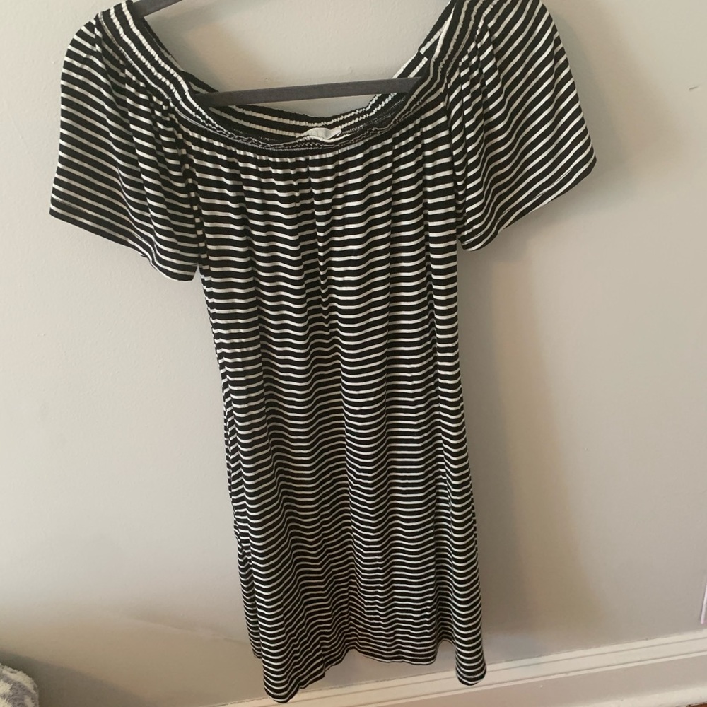 Stripped off the shoulder dress